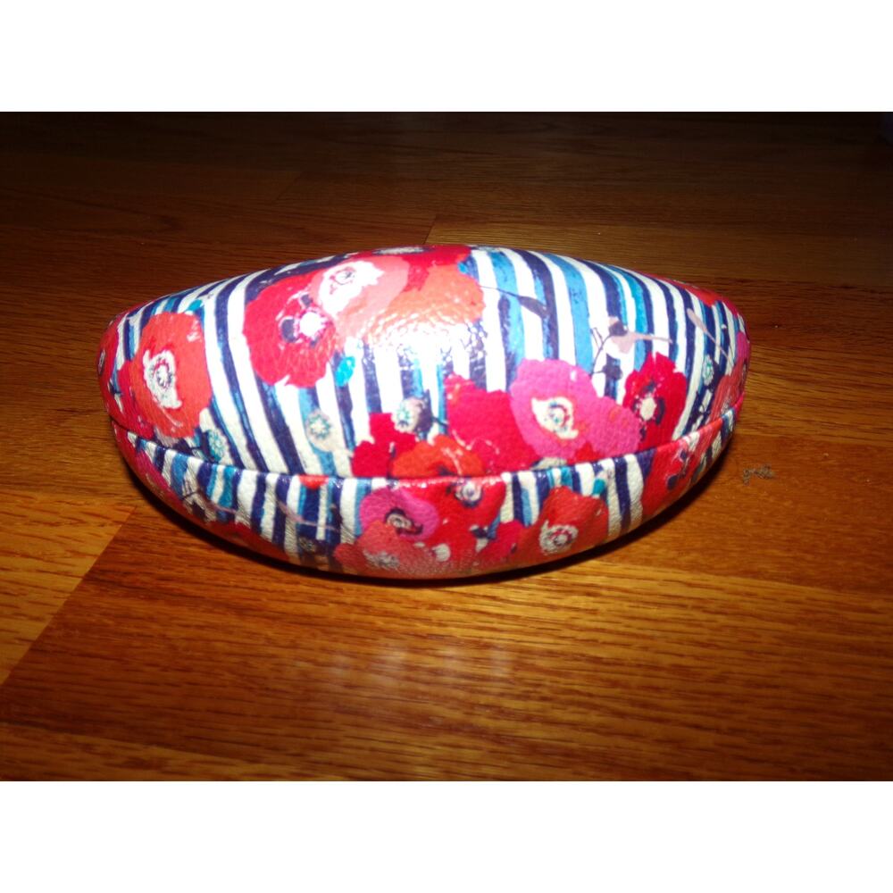 Jessica McClintock floral hard case clam shell‎ glasses case stripes
